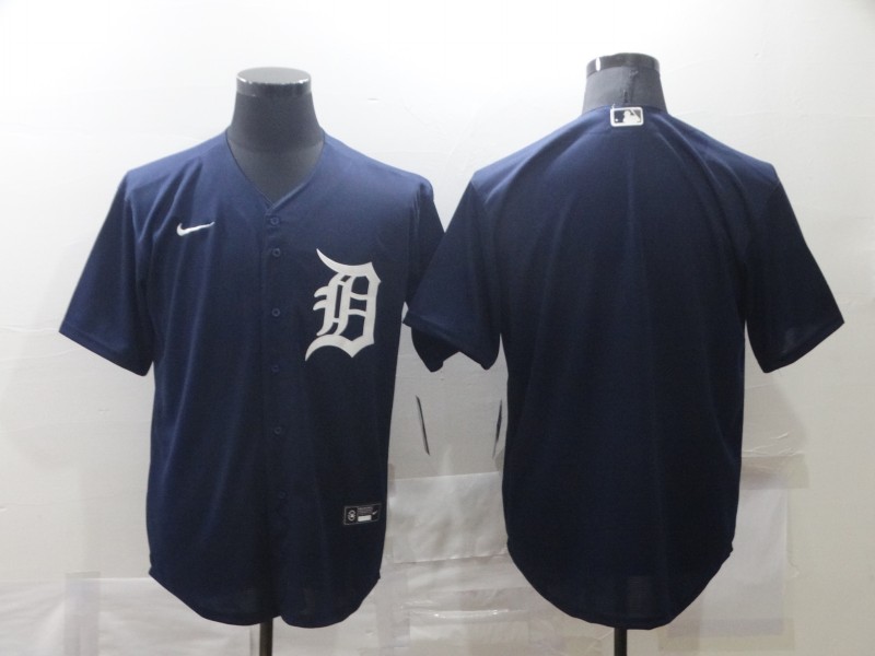 Men's Detroit Tigers Navy Alternate Blank Jersey